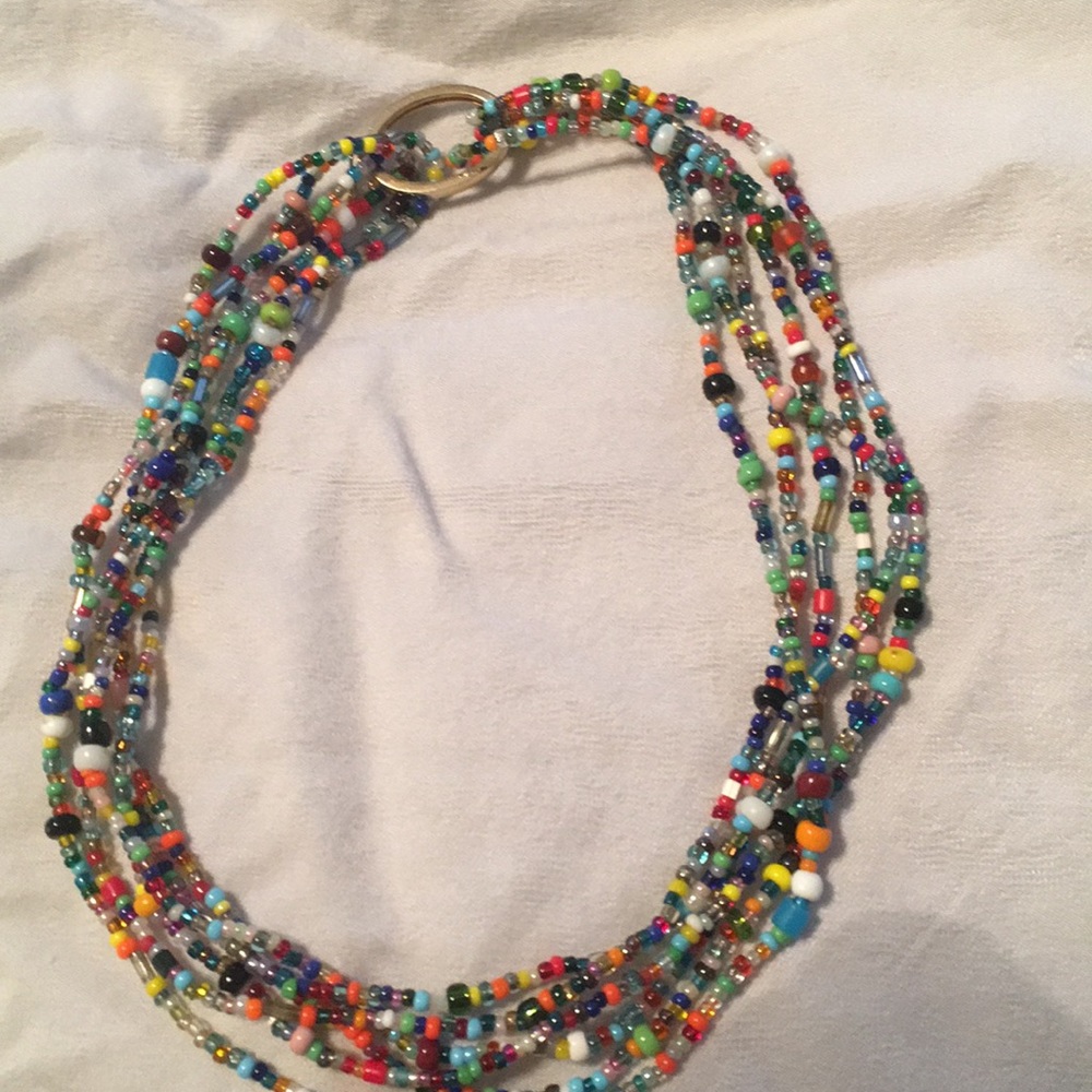 Three Multi-colored beaded necklaces